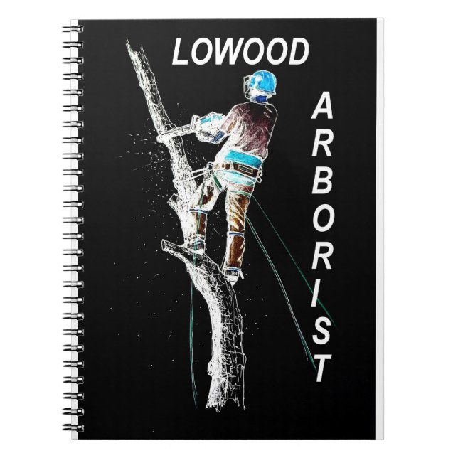 Caderno Espiral Arte Arborista Árvore Cirurgiã Chainsaw Paisaw (Frente)
