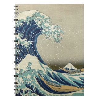 Caderno Espiral Arte asiática - a grande onda fora de Kanagawa