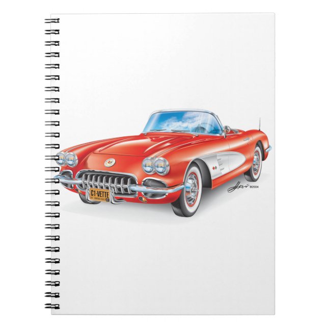 CADERNO ESPIRAL ARTE AUTOMÓVEL DE VETTE ELEGANTE (Frente)