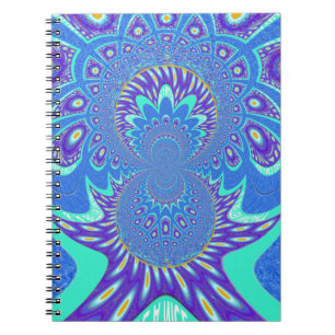 Caderno Espiral Arte azul moderna