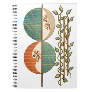 Caderno Espiral Arte Botânica Abstrata Moderna, Impressão Ci Minim