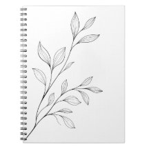 Arte Botânica Minimalista em Linha Preta