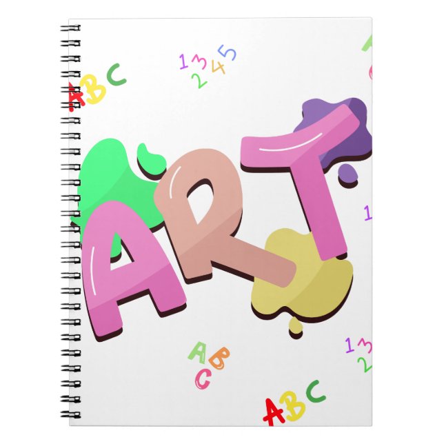 Caderno Espiral Arte Colorida de Volta às Aulas.  (Frente)