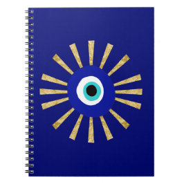 Caderno Espiral Arte Contemporânea Sunburst Dourada de Olho
