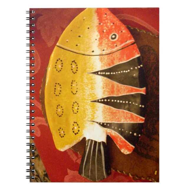 Caderno Espiral Arte Cultural Africana: Design Vermelho Ouro Rico (Frente)