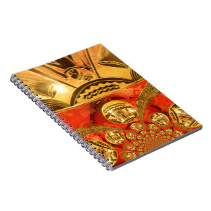 Caderno Espiral Arte Cultural Africana: Design Vermelho Ouro Rico