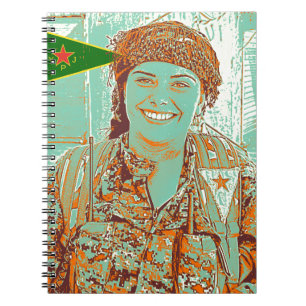 Caderno Espiral Arte curdo do lutador 2 de YPJ