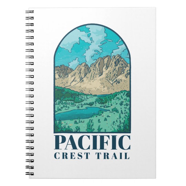 Caderno Espiral Arte da Trilha Pacific Crest (Frente)