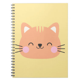 Caderno Espiral Arte de Aniversário de Gato para Crianças