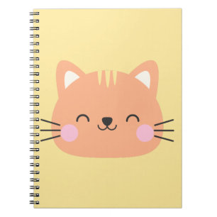 Caderno Espiral Arte de Aniversário de Gato para Crianças