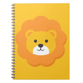 Caderno Espiral Arte de Aniversário de Leão para Crianças