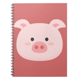 Caderno Espiral Arte de Aniversário de Porquinho para Crianças