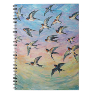 Caderno Espiral Arte de aves migratórias