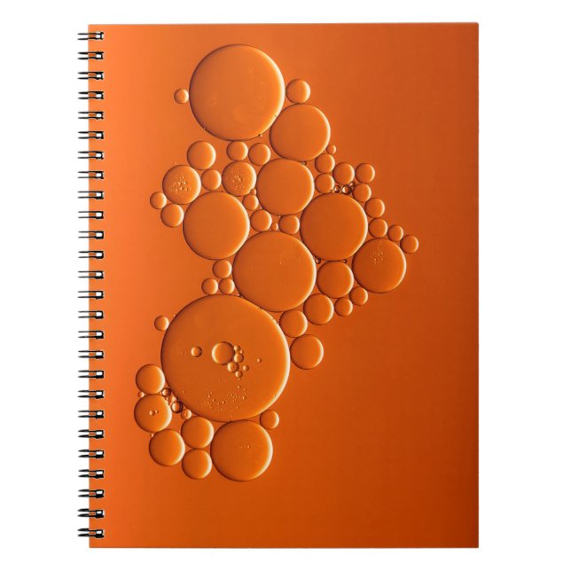 Caderno Espiral Arte de bolhas laranja (Frente)