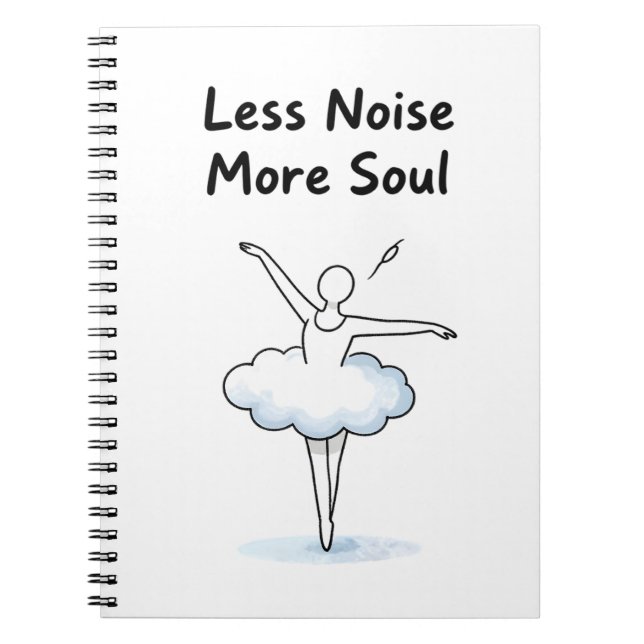 Caderno Espiral Arte de Citação de Alma de Bailarina de Ballet Min (Frente)