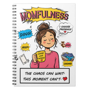 Caderno Espiral Arte de Citação de Mãe Atenta Comic de Plenitude M