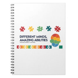 Caderno Espiral Arte de Conscientização sobre Habilidades Incrívei