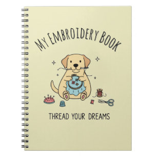 Caderno Espiral Arte de Design de Livro de Bordado Retriever Doura