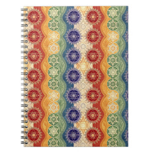 Caderno Espiral Arte de Design de Mandala Chakra de Energia Vibran