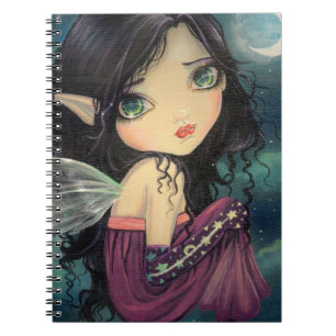 Caderno Espiral Arte de Fada Olhos Grandes Little Moon Gótico