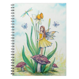 Caderno Espiral Arte de Fantasia da Fada do Narciso