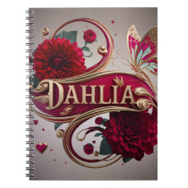 Caderno Espiral Arte de Flor Elegante com Acentos Dourados