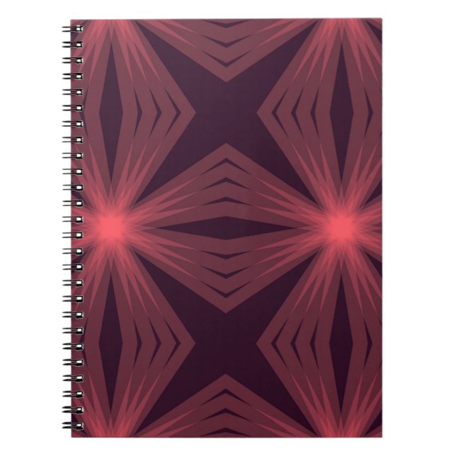 Caderno Espiral Arte de flores geométrica do estilo retrô clássico (Frente)