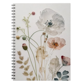 Caderno Espiral Arte de flores selvagens