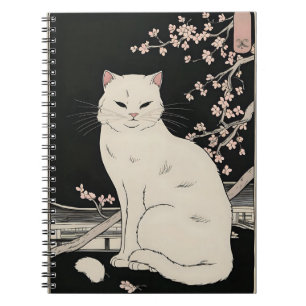 Caderno Espiral Arte de gatos ukiyo e cat