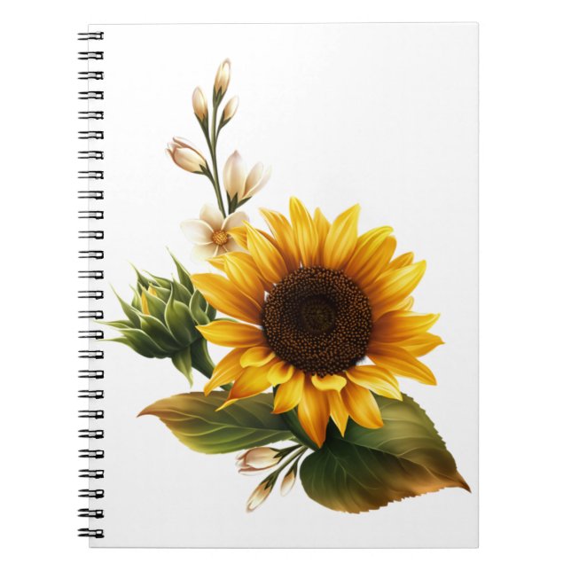 Caderno Espiral Arte de Girassol (Frente)