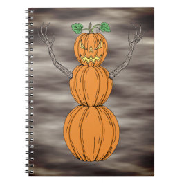 Caderno Espiral Arte de Halloween do Homem Abóbora