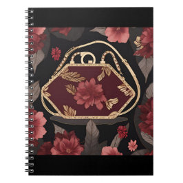 Caderno Espiral arte de IA em ouro burgundy