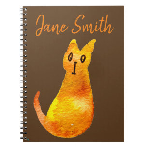 Caderno Espiral Arte de ilustração de aquarela gengibre