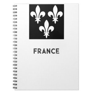 Caderno Espiral Arte de Impressão Monocromática Heráldica da Franç