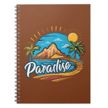Arte de Logo de Ilha Paraíso Tropical