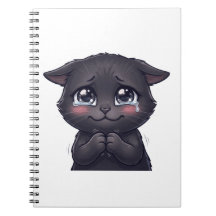 Arte de Parede em Tela de Gato Preto Chorando Fofo