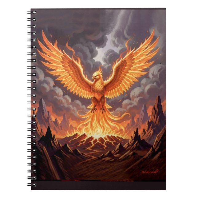 Caderno Espiral Arte de Parede Tríptico Phoenix Majestique (Frente)