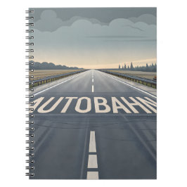 Caderno Espiral Arte de Perspectiva de Estrada Infinita da Autobah