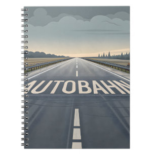 Caderno Espiral Arte de Perspectiva de Estrada Infinita da Autobah