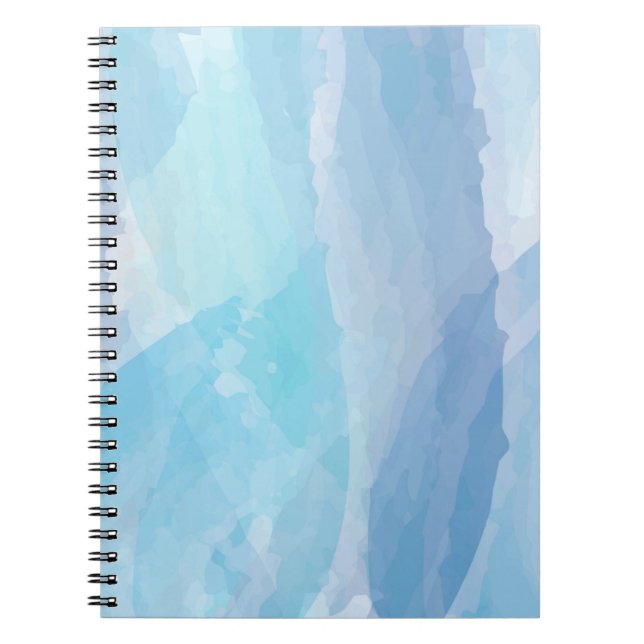Caderno Espiral Arte de pincel azul, abstrato, cor de água legal (Frente)