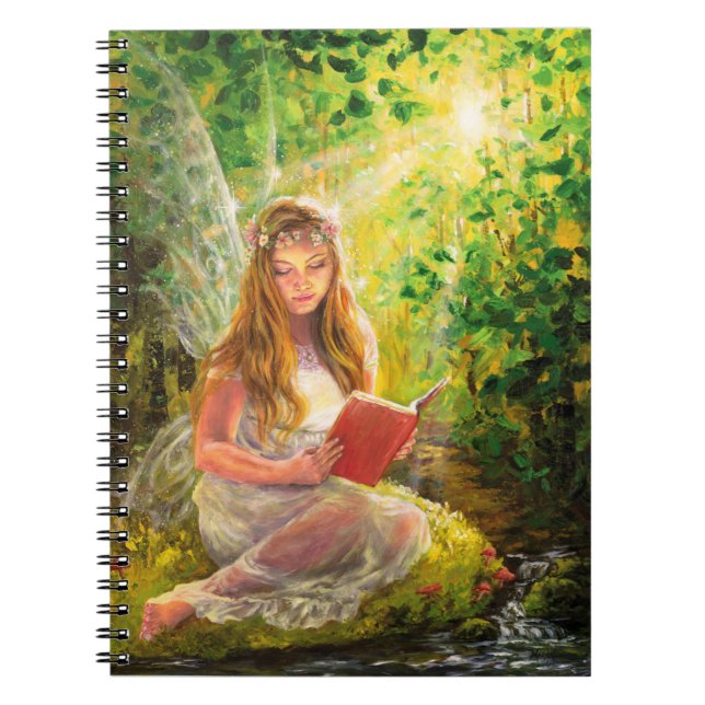 Caderno Espiral Arte de pintura de fadas mágicas (Frente)