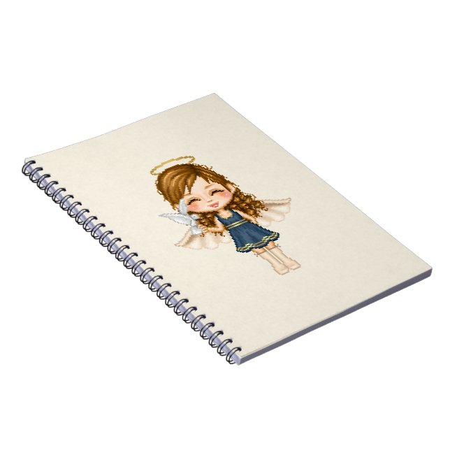 Caderno Espiral Arte de pixel azul (Lado Direito)