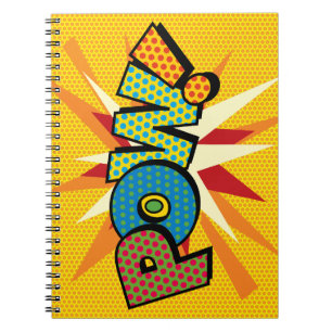 Caderno Espiral Arte de Pop de Livro de Comic Retrô