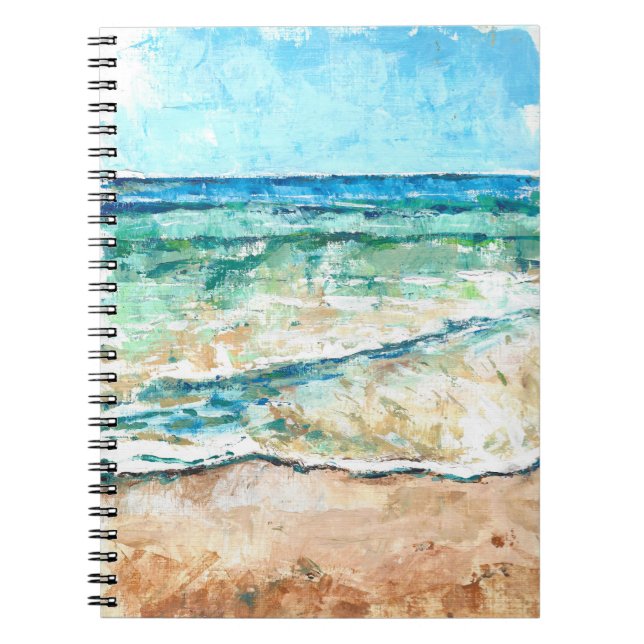 Caderno Espiral Arte de Praia Pintada por abstrato (Frente)