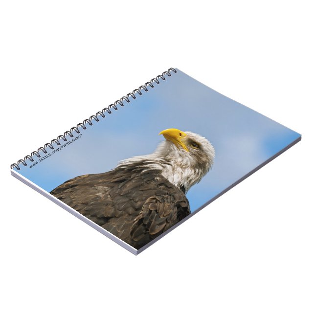 Caderno Espiral Arte de retrato da vida selvagem da águia careca (Left Side)