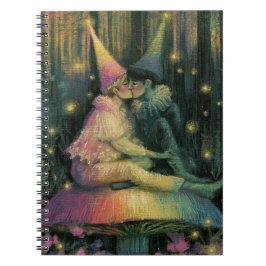 Caderno Espiral Arte de Romance de Conto de Fadas de Cogumelo da F
