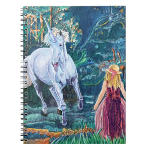 Caderno Espiral Arte de Unicórnio