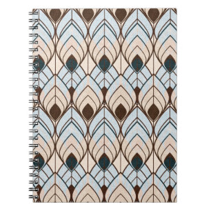 Caderno Espiral Arte Deco: Ornamento Sem Costura Texturizado.