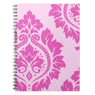Caderno Espiral Arte decorativa do damasco mim - obscuridade na