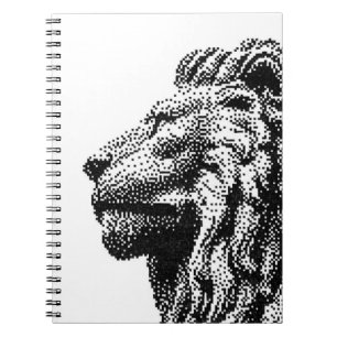 Caderno Espiral Arte desenhado mão do pixel do estilo real do le